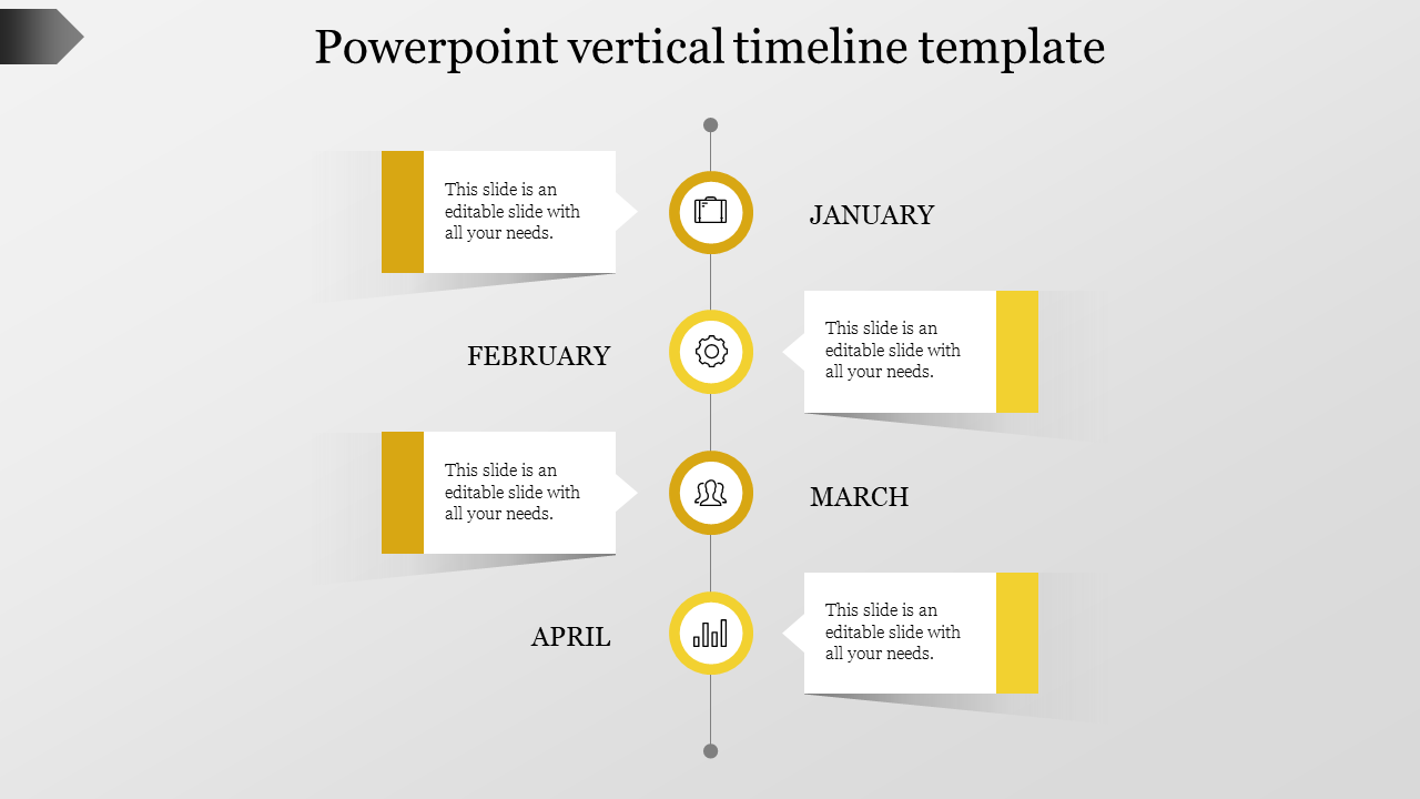 powerpoint vertical timeline template-Yellow